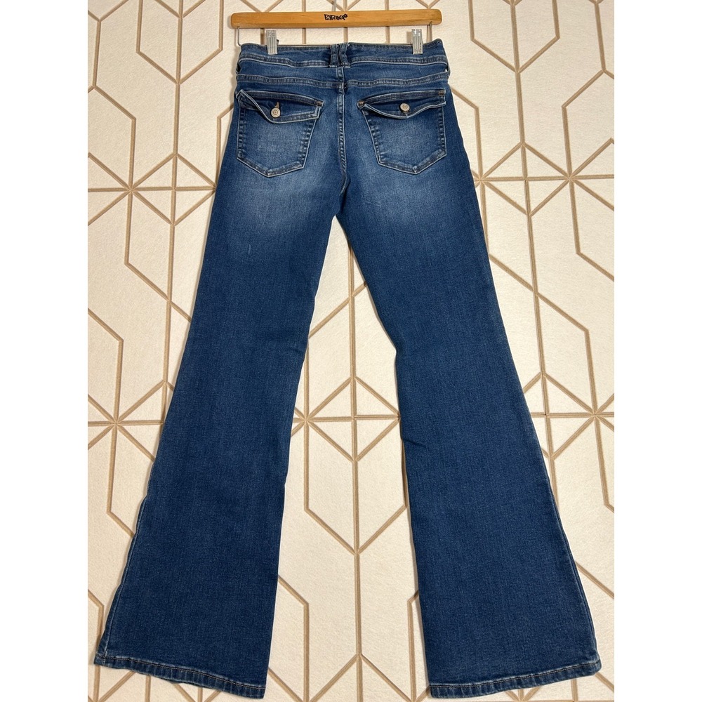 Aeropostale Women Low Rise Flare Jeans Blue Denim Stretch Casual Pants Size 4REG - Picture 15 of 16